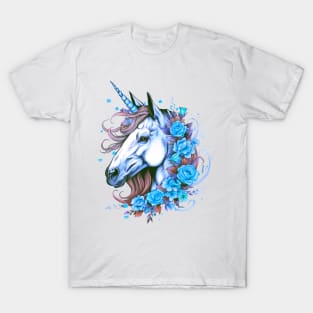 Unicorn with flowers b/p T-Shirt